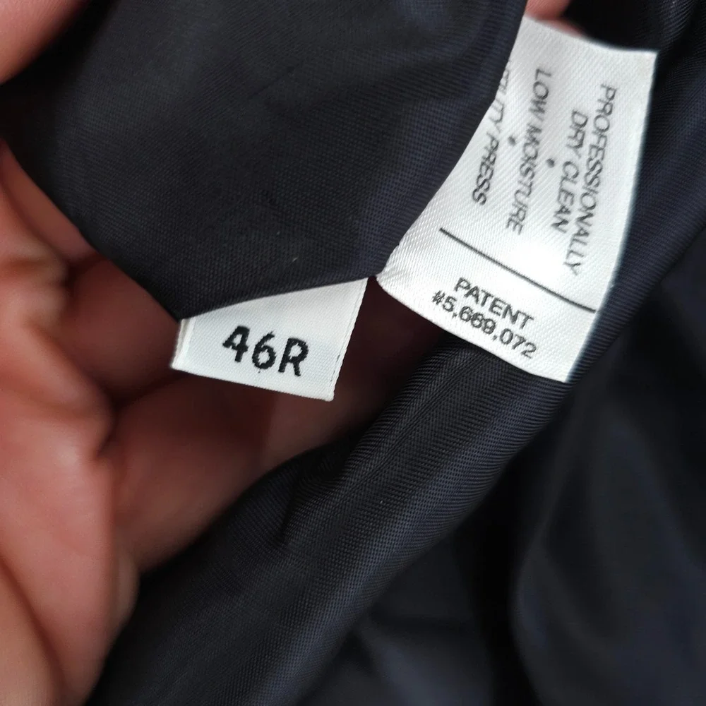 Daniel Cremieux Loro Piana Suit Mens 46R Navy Pinstripe 2 Piece 3 Button 37x30